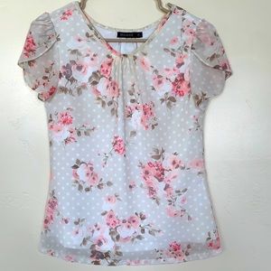 Short Sleeve Cream Blouse